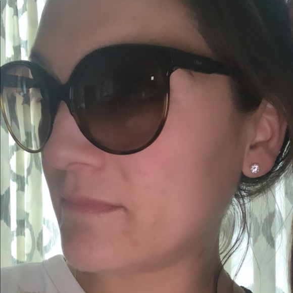 Semi-Tortoise Shell Oversized Chloe Sunglasses - Picture 8 of 8